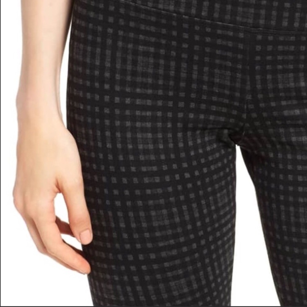 Lysse Center Seam Ponte Leggings Charcoal Check - Picture 7 of 8